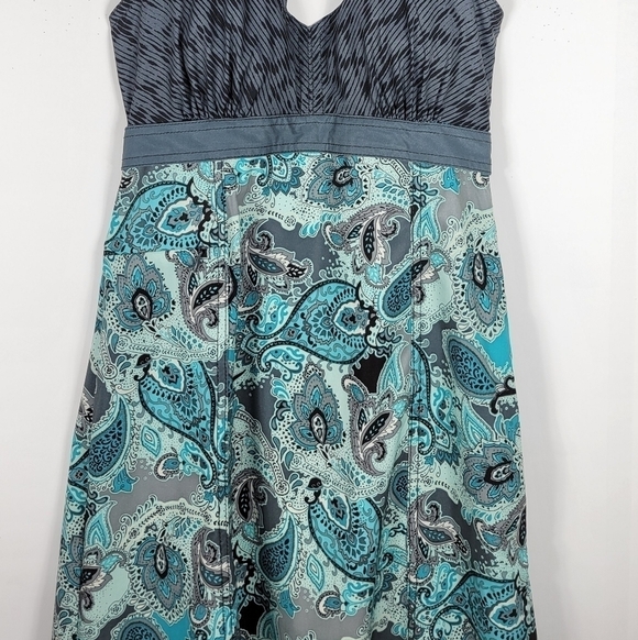 Athleta Pack Ewerywhere Green/Grey Paisley Dress #359 Size 4 - Picture 3 of 13